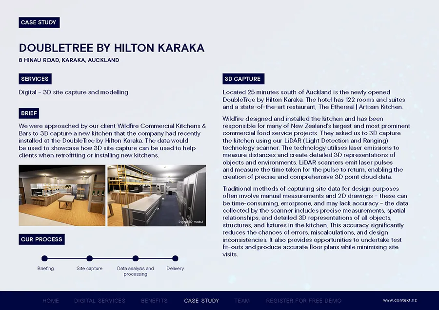 Final page of the interactive PDF brochure — built-in lead-capture form.