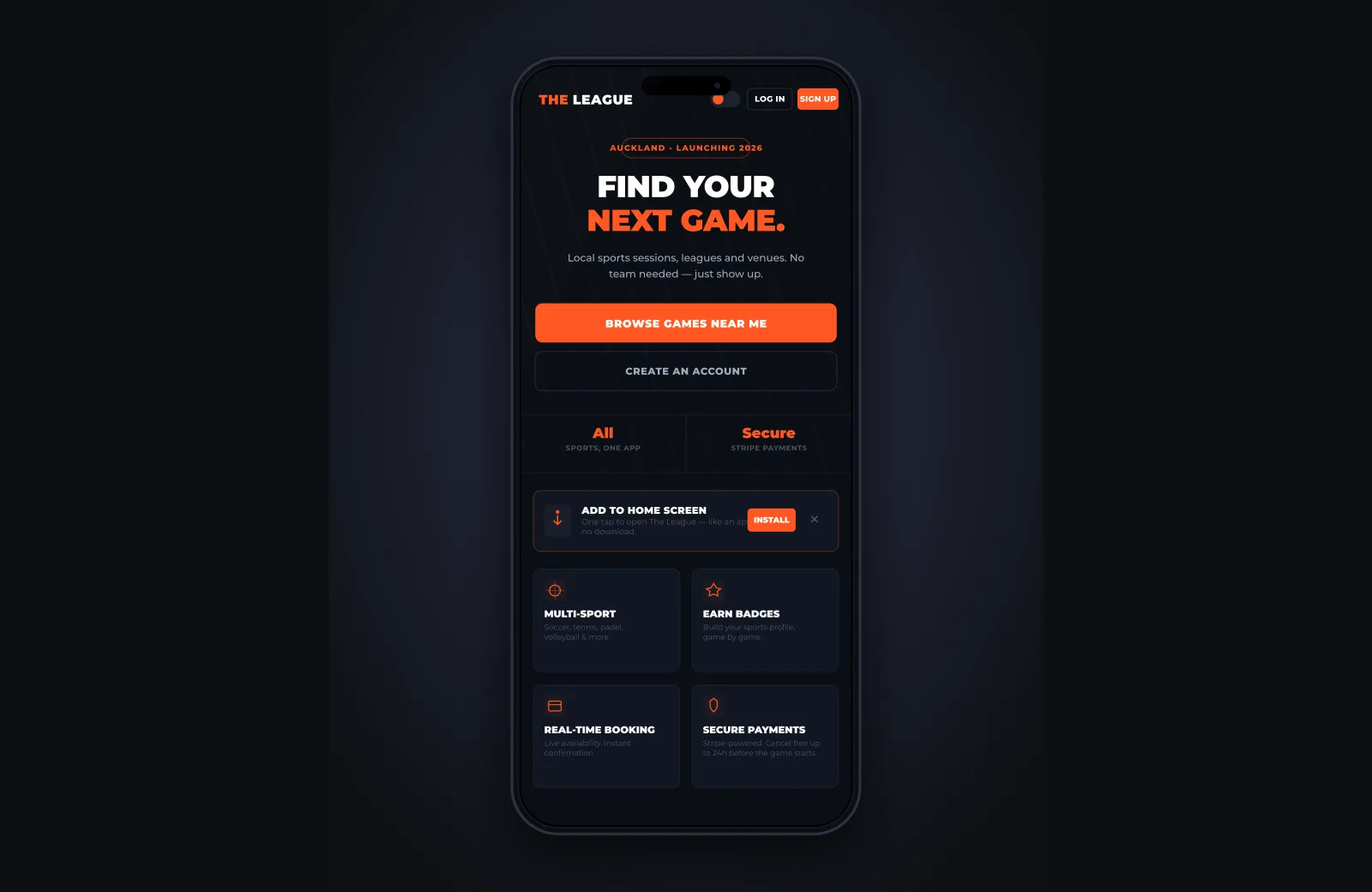 The League — Sports Booking Web App — cover